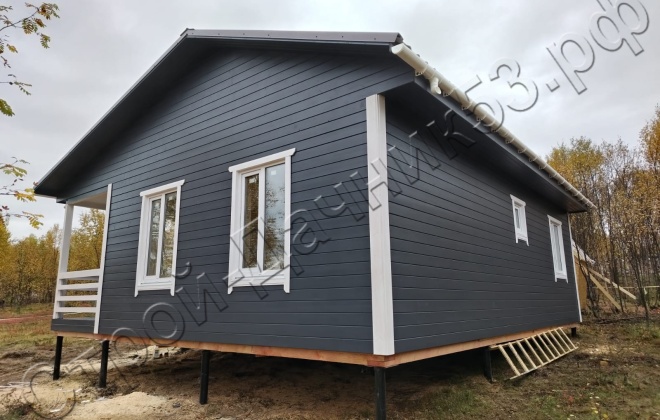 2 Каркасно-щитовой дом Д-37, 9х6м, 65 М², Мурманская область, посёлок Минькино. (12)